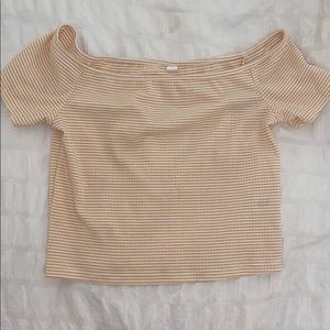 pacsun cute cropped off the shoulder top